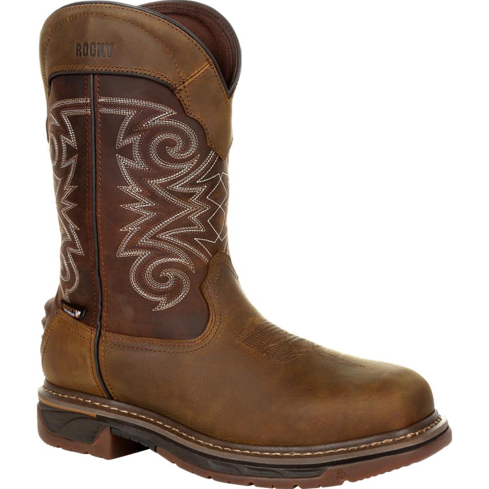 Rocky Size: 12 Wide Mens Medium Brown Chocolate Waterproof Work Boots Leather | RKW0314 W 120