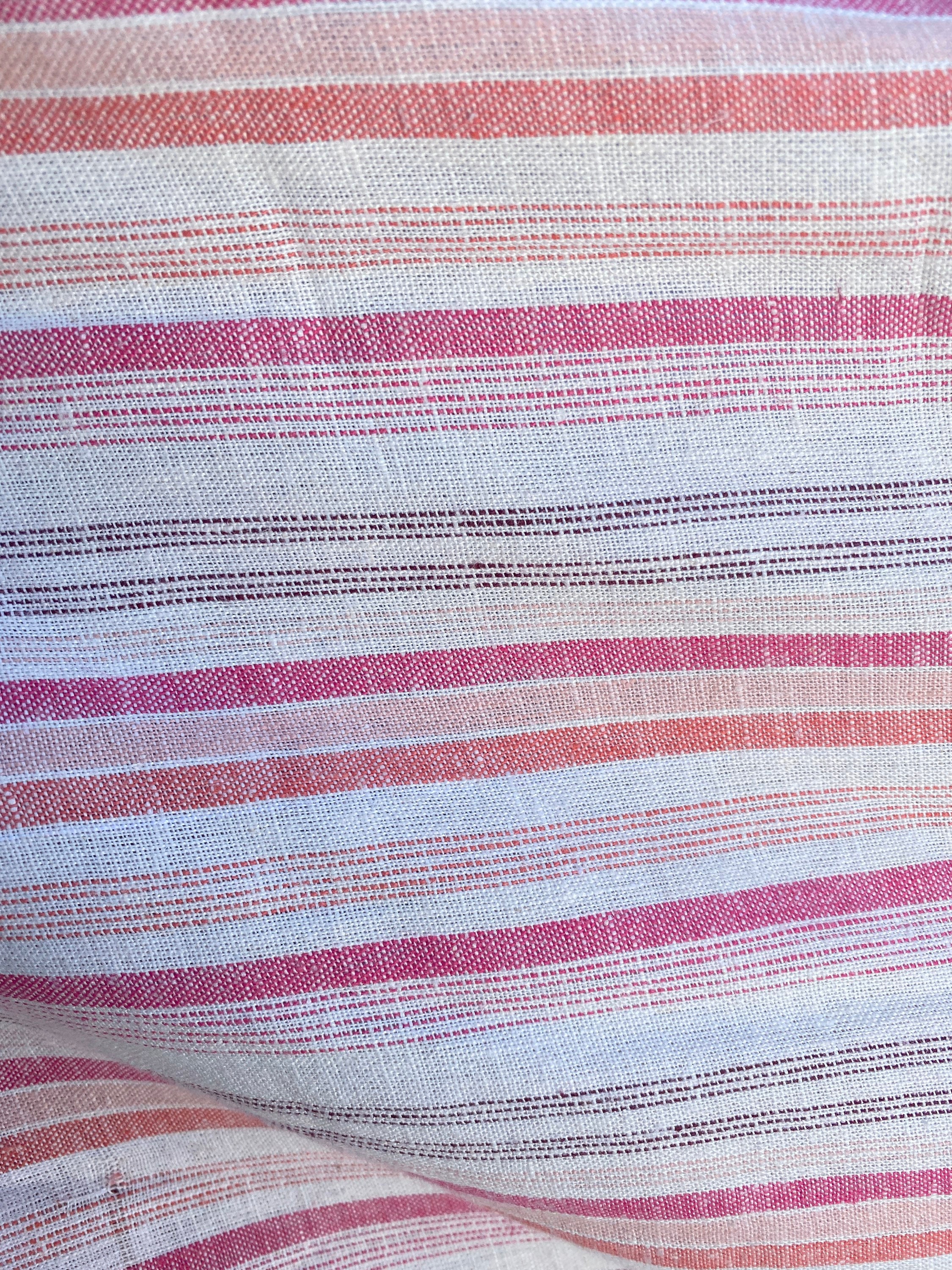 striped Linen Rayon Blend Fabric By The Yard /