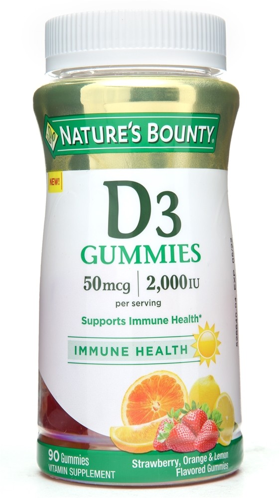Nature's Bounty - Vitamin D3 Gummies Strawberry Orange & Lemon - 90 Gummies