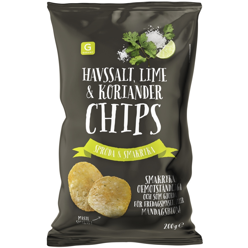 Chips Havssalt, Lime & Koriander 200g - 72% rabatt
