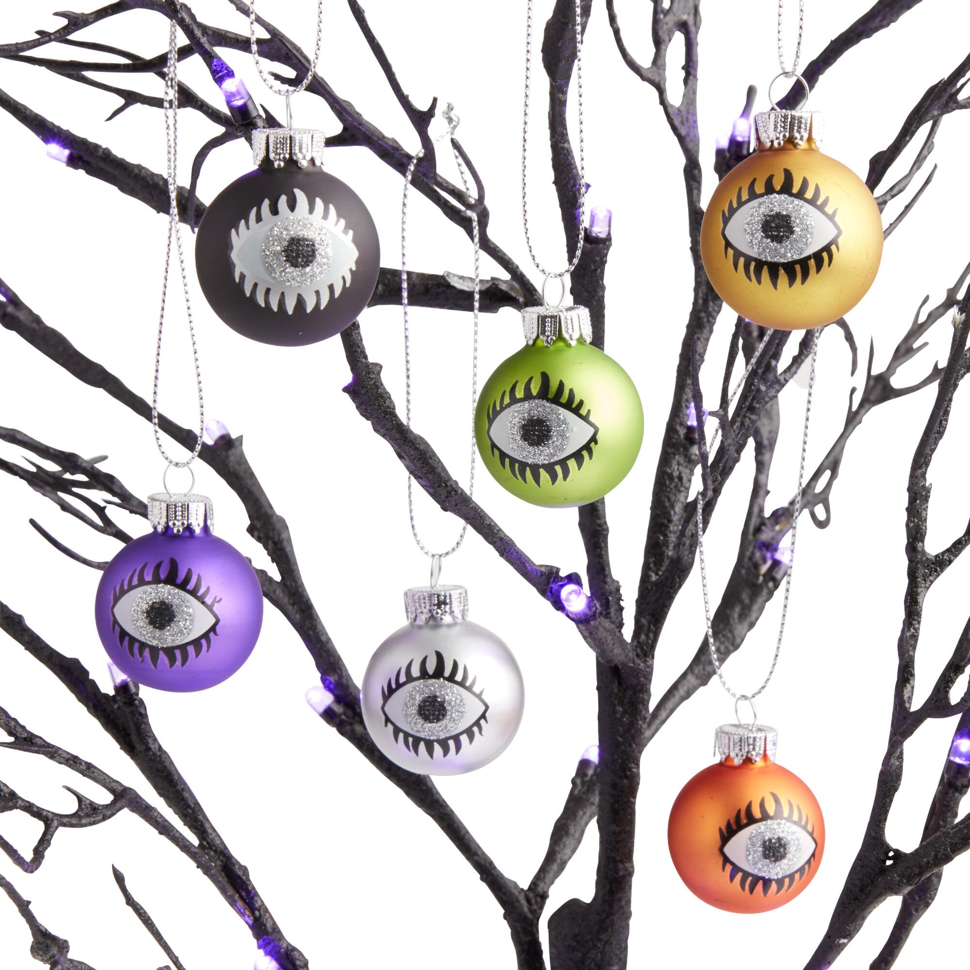 Glittered Glass Eyeball Halloween Ornaments 6 Pack: Multi by World Market