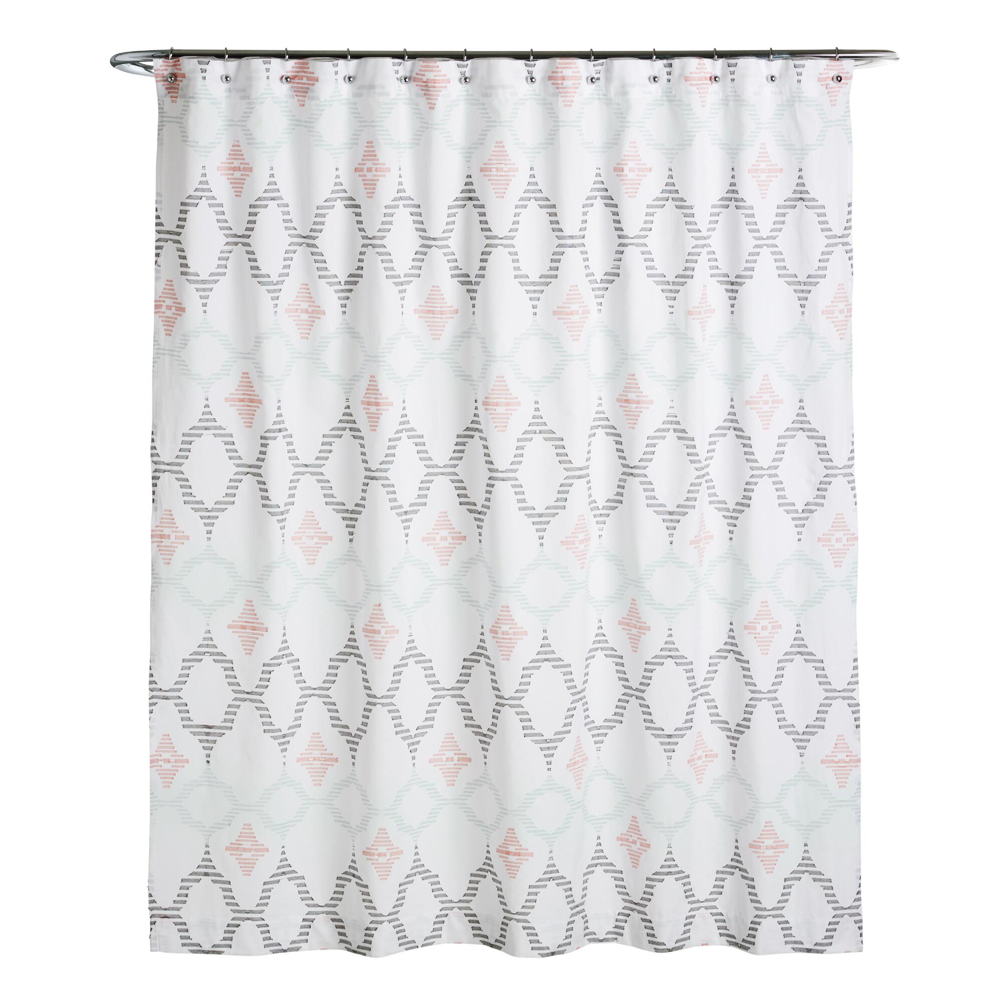 Multicolor Geometric Jacquard Talia Shower Curtain by World Market