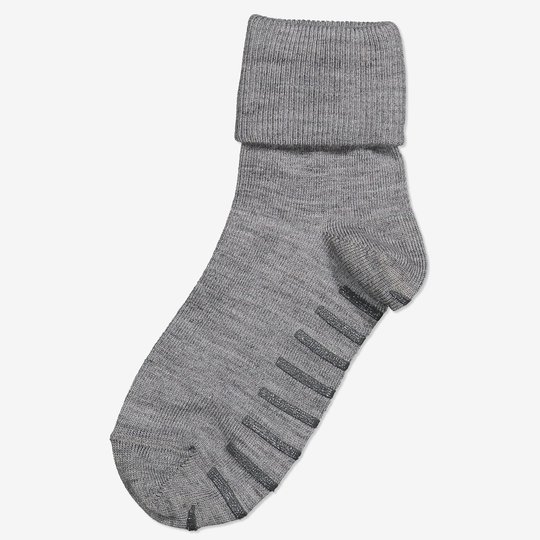 Merinoull sokker med sklisikring gråmelange
