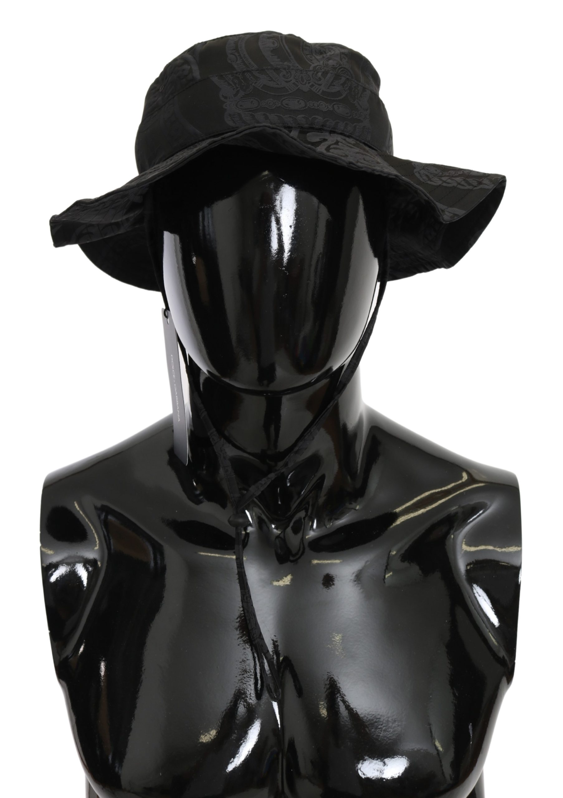 Dolce & Gabbana Men's Logo Pattern Boonie Hat Black HAT9095 - 58 cm|M