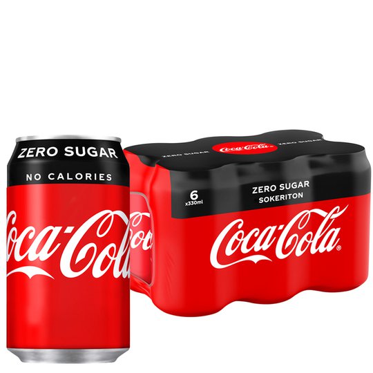 Coca-Cola Zero sokeriton virvoitusjuoma 6kpl - 20% alennus