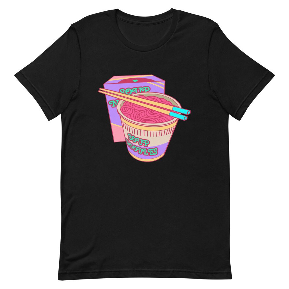 Kawaii Ramen Noodles Unisex Tee Shirt | Noodle Graphic Design Funny Foodie Gift