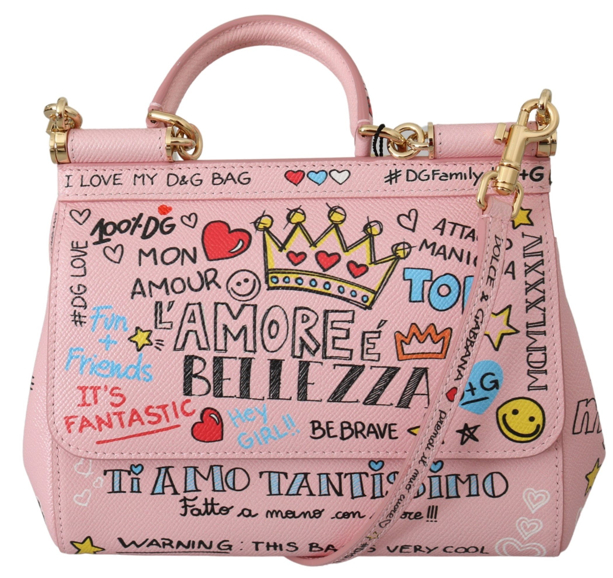 Dolce & Gabbana Women's Amore SICILY Shoulder Bag Pink VAS9955
