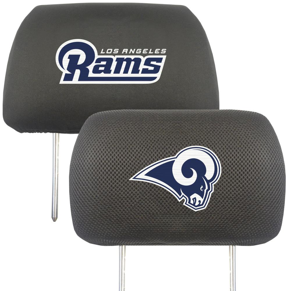 FANMATS Los Angeles Rams 2-Pack Universal Headrest Cover Polyester in Black | 21378