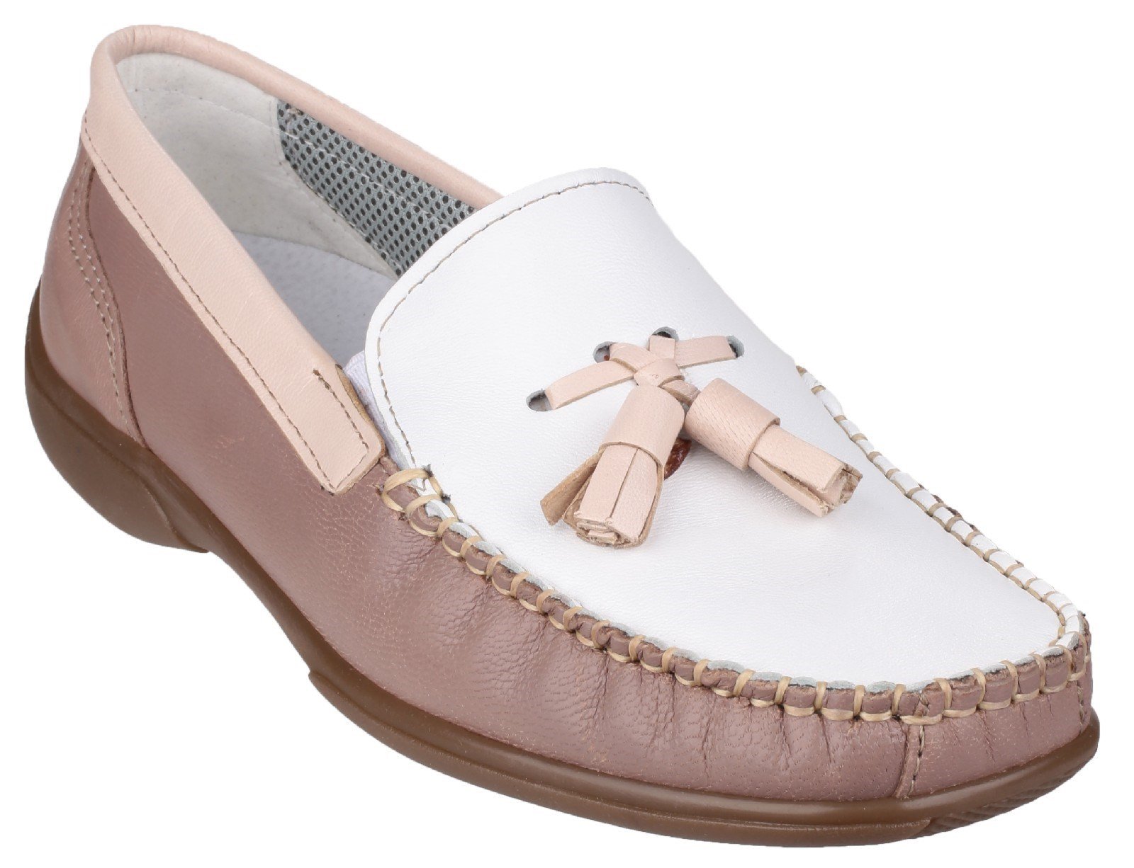 Cotswold Men's Biddlestone Slip On Loafer Shoe Various Colours 20285 - White/Beige/Tan 3