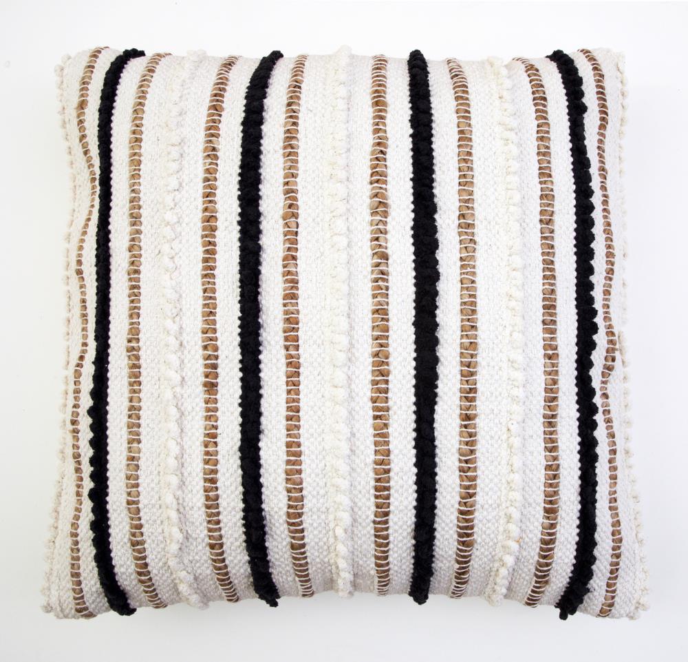 Decor Therapy Thro by Marlo Lorenz 20-in x 20-in Black Woven Cotton Blend Indoor Decorative Pillow Polyester | TH022465001E