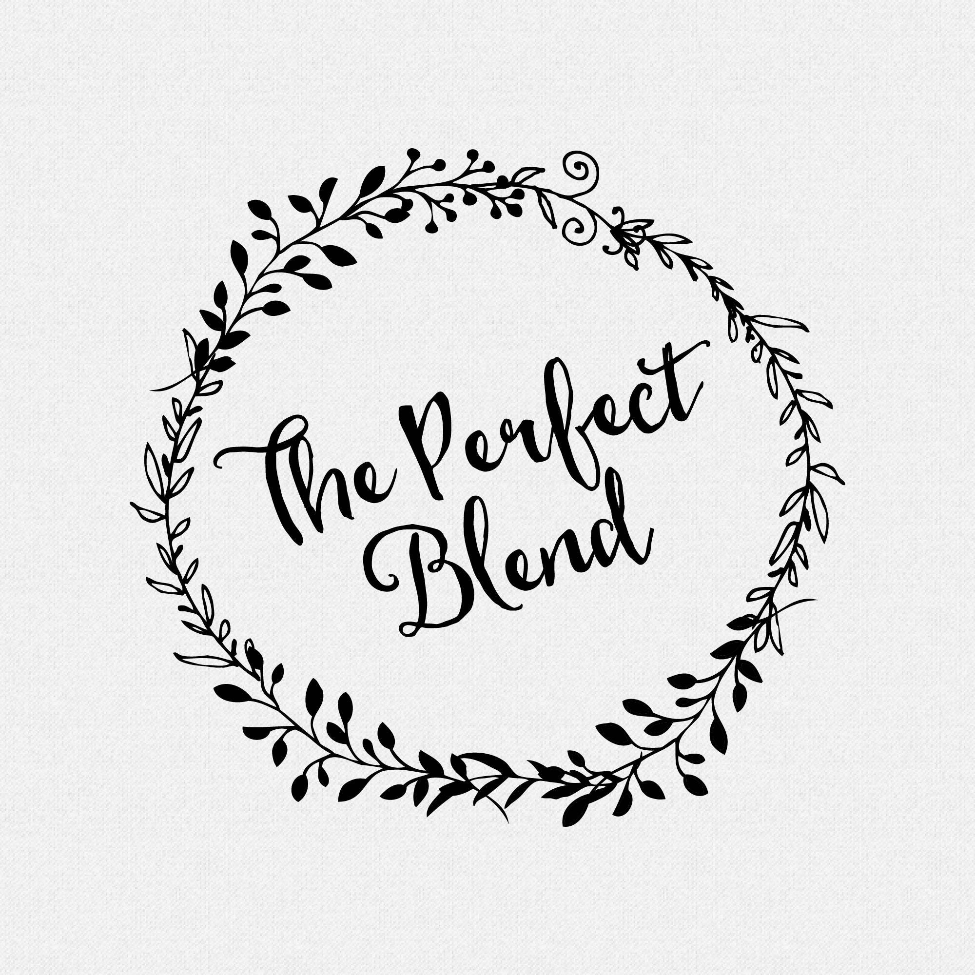 The Perfect Blend Stamp, Coffee Wedding Favors, Tea Bag Weddng Favor Stamps, Stamp For Sleeves, Wreath Design | W55