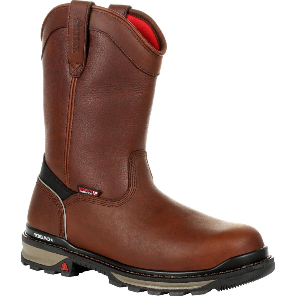 Rocky Size: 8 Medium Mens Dark Brown Waterproof Work Boots Rubber | RKK0315 M 080