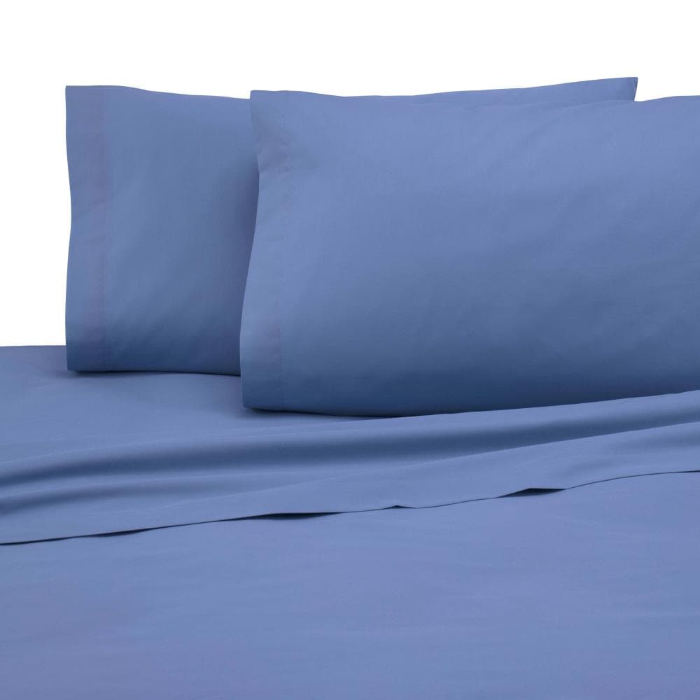 WestPoint Home Martex 225 Thread Count Sheet Full Cotton Blend Bed Sheet in Blue | 028828991843