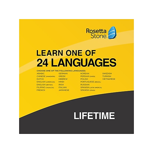 Rosetta Stone Learn One of 24 Languages for 1 User, Windows/Mac/Android/iOS, Online Access (00091386)