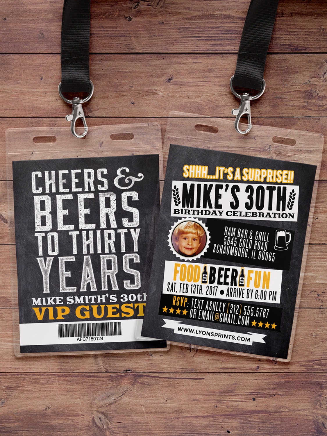 Any Age, Cheers & Beers Invitation, Beer, 21st, 30Th, 40Th, 50Th, 60Th, 70Th, Surprise Birthday Party Invitation, Vip Pass, Cheers