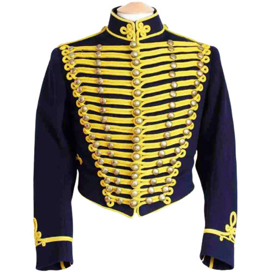 Buy Custom Made Military Mens Hussar Officers Navy Blue Jacket Jacket For  Men Hussar With Gold Braiding Unisex Jackets online