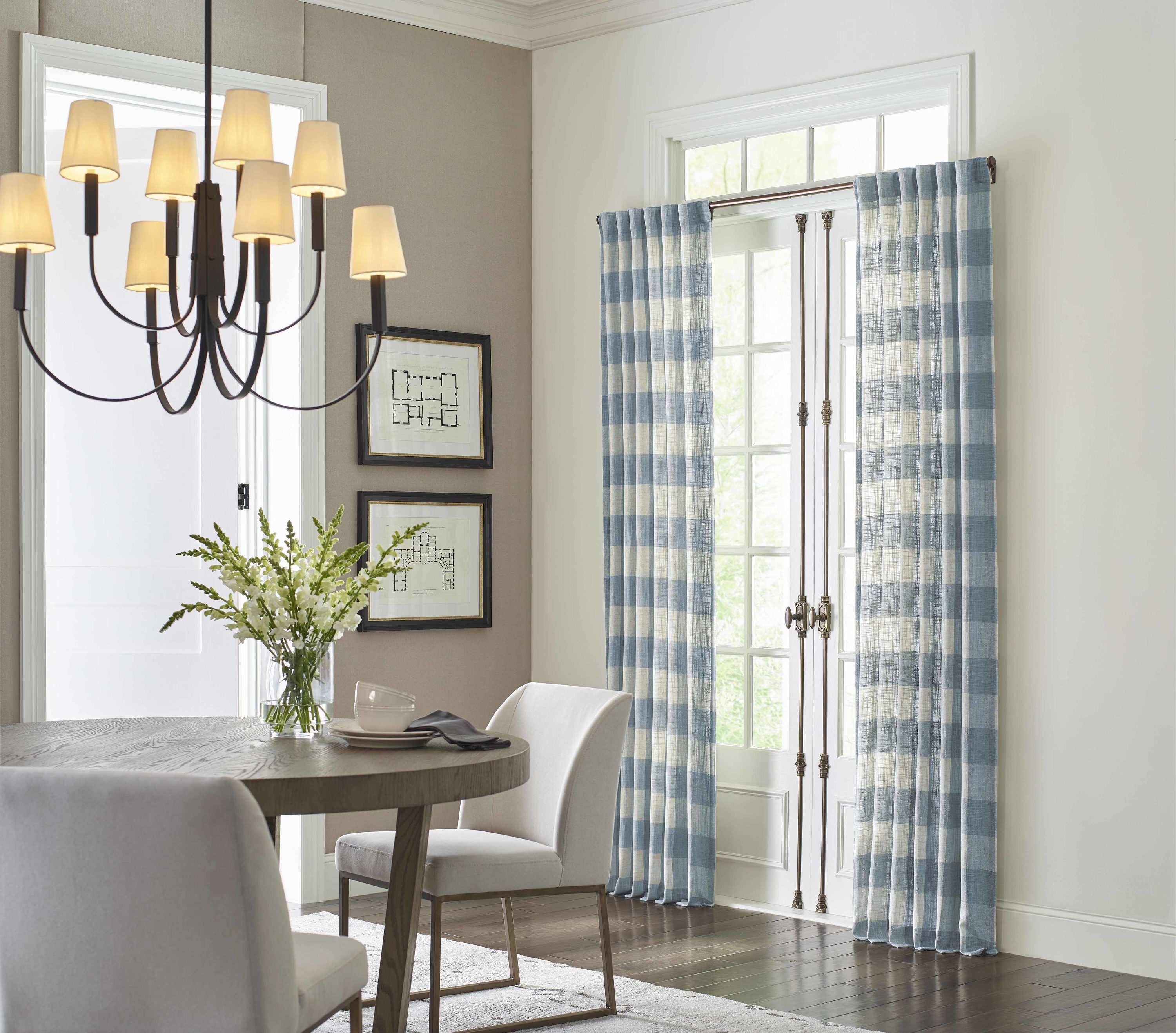 allen + roth 108-in Blue Polyester Blend Light Filtering Back Tab Single Curtain Panel | 3728129