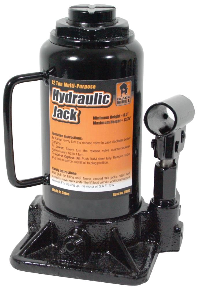 Black Bull Black Cast Iron Hydraulic Bottle Jack | HBJ12