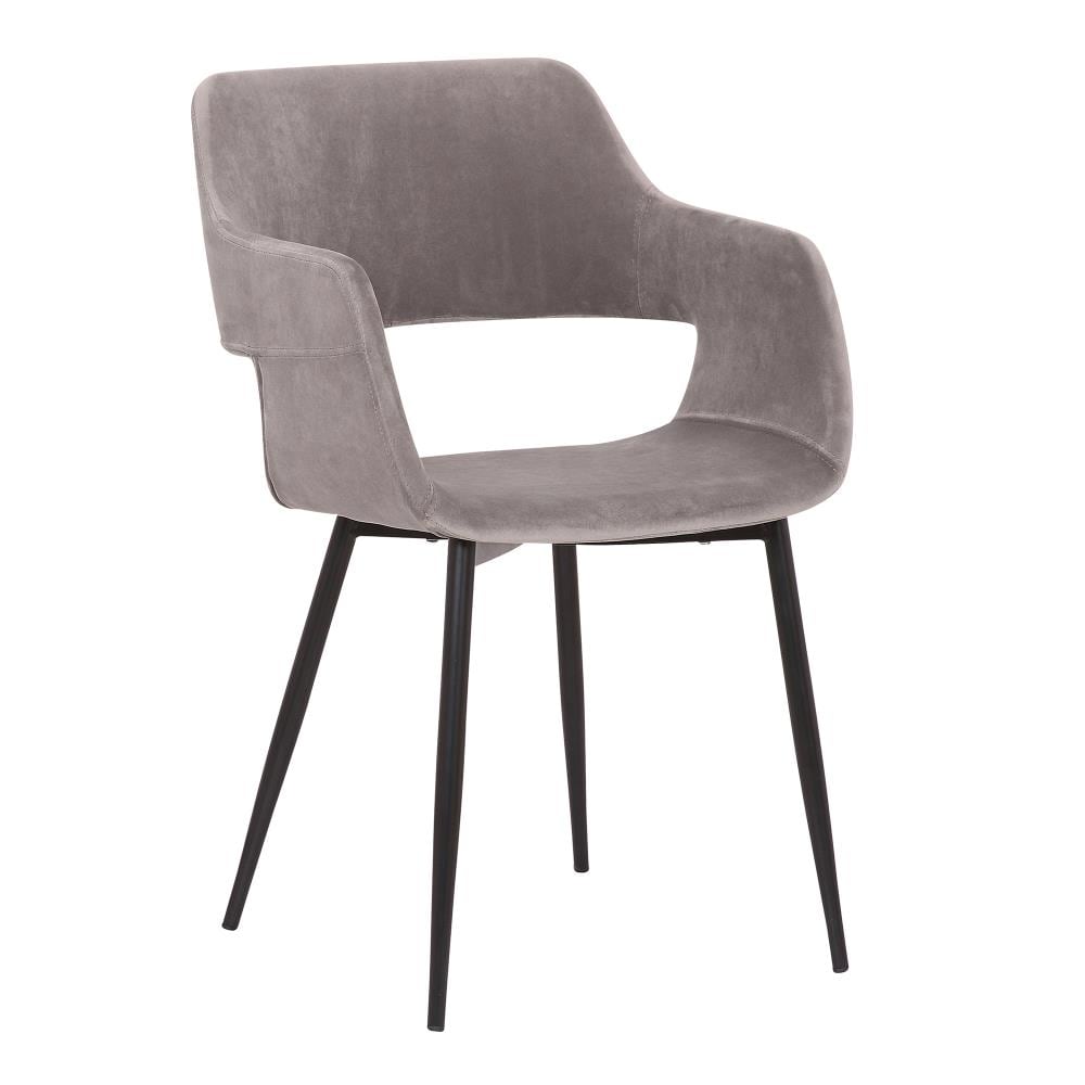 Armen Living Ariana Contemporary/Modern Polyester/Polyester Blend Upholstered Dining Side Chair (Wood Frame) in Gray | LCARCHBLGR
