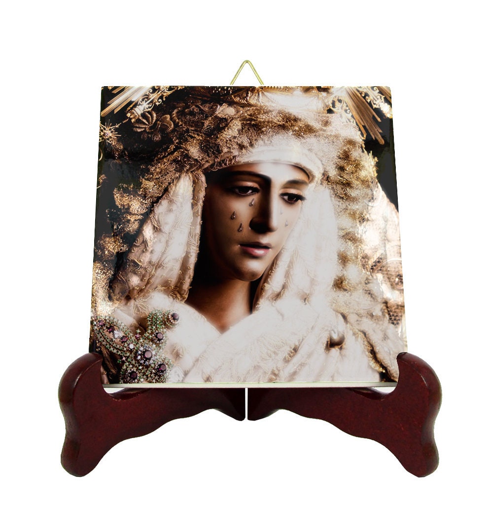 Devotionals - Our Lady Of Hope Triana Ceramic Catholic Icon Gifts Sorrows Esperanza De Seville