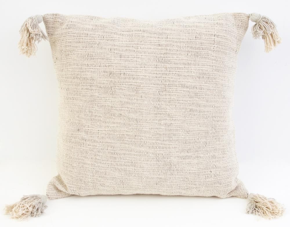 Decor Therapy Thro by Marlo Lorenz 20-in x 20-in Ghost Gray Woven Cotton Blend Indoor Decorative Pillow Polyester | TH022473003E