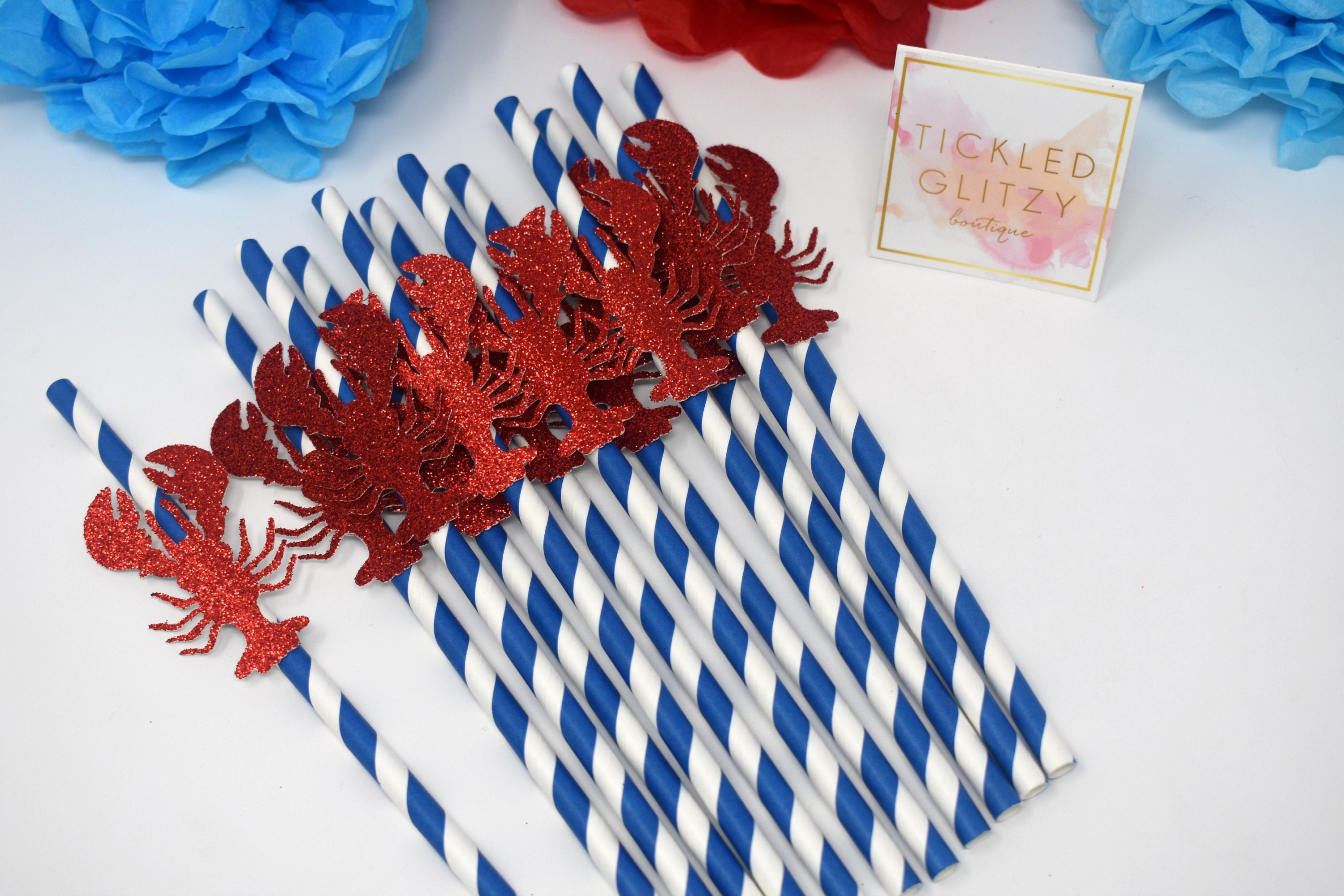Lobster Boil Party Decorations, Boil, Summer Bbq, Seafood Boil, , He's Her Lobster, Shower, Straws, Nautical