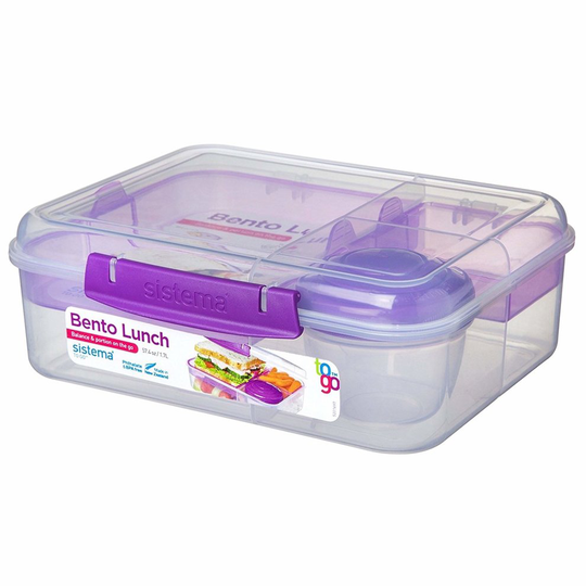 Buy Sistema Bento Lunch Box to Go with Fruit/Yogurt Pot, 1.65 L - Assorted  Colours Online