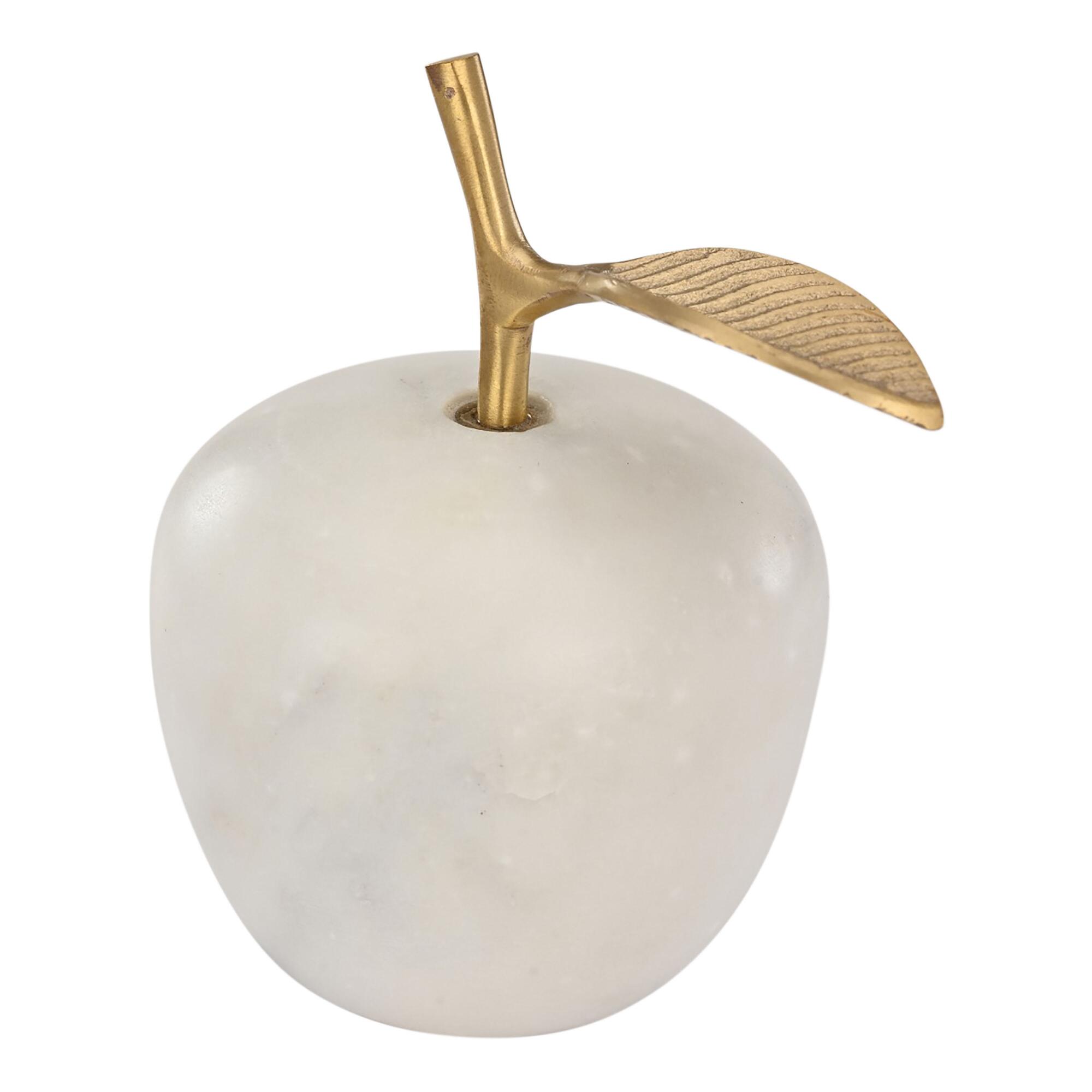 White Marble and Gold Apple Decor - Stone by World Market