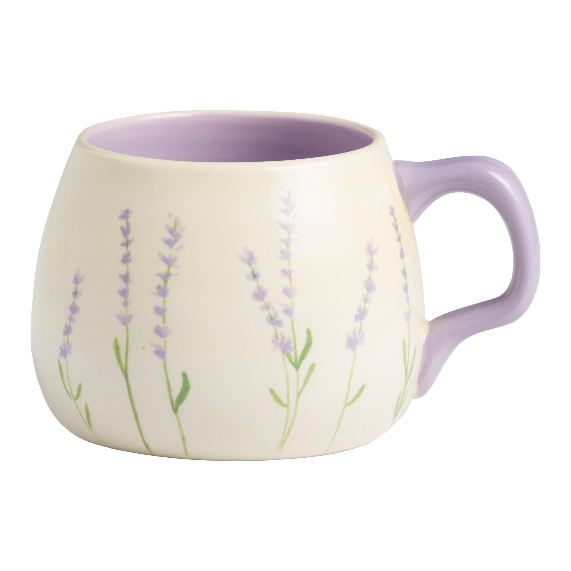 Cream and Lavender Mug - Stoneware by World Market