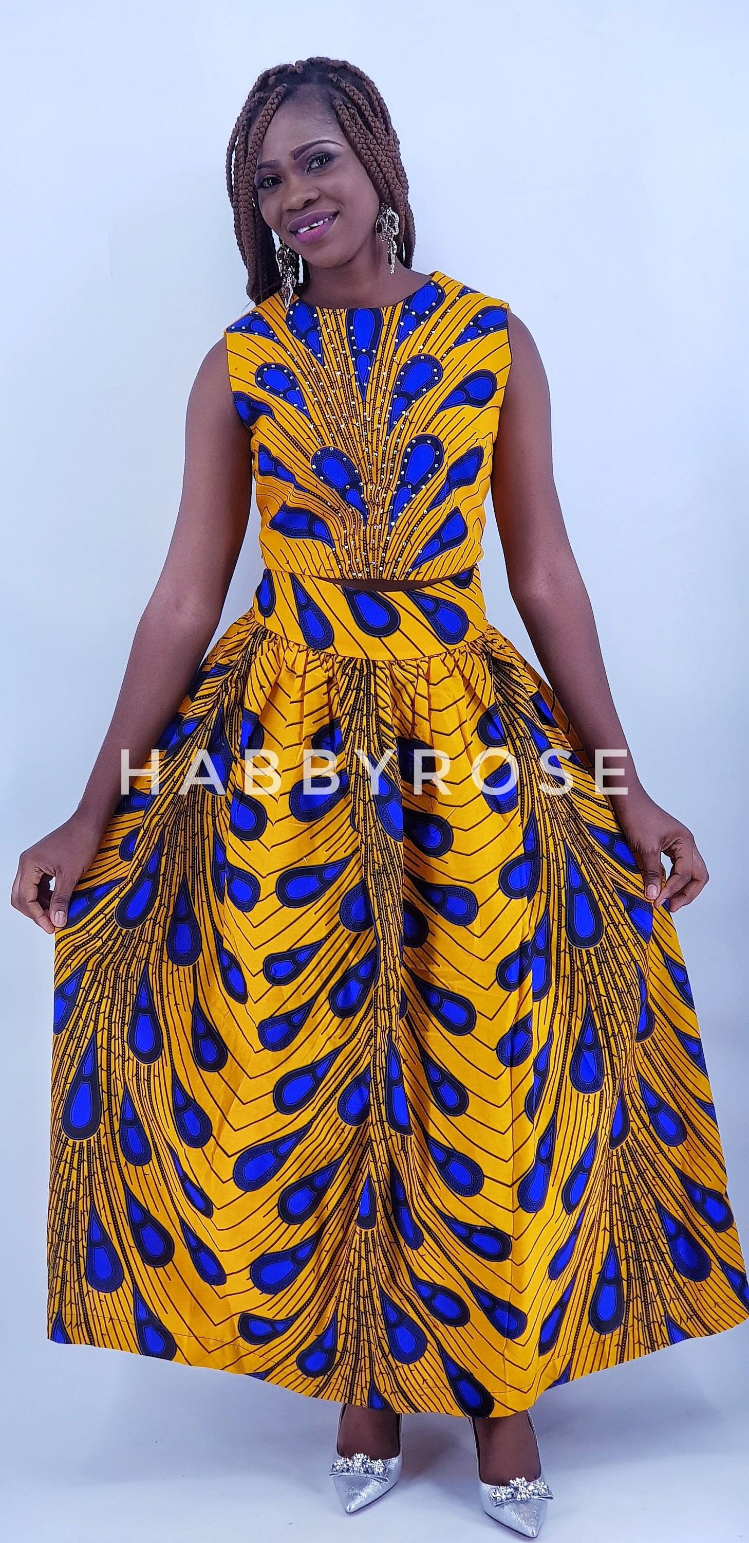 Funke African Crop Top & Skirt// Clothing For Women/Wedding Dress