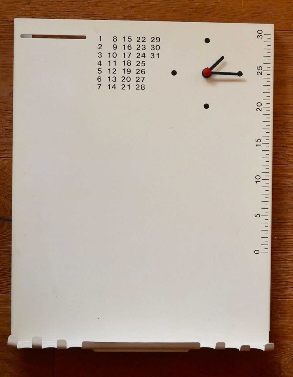 1960S-70S Vintage Mid-Century Modern Battery-Operated Kitchen Den Clock White Enamel Metal Space Age Mod Designer Calendar Dieter Rams-style
