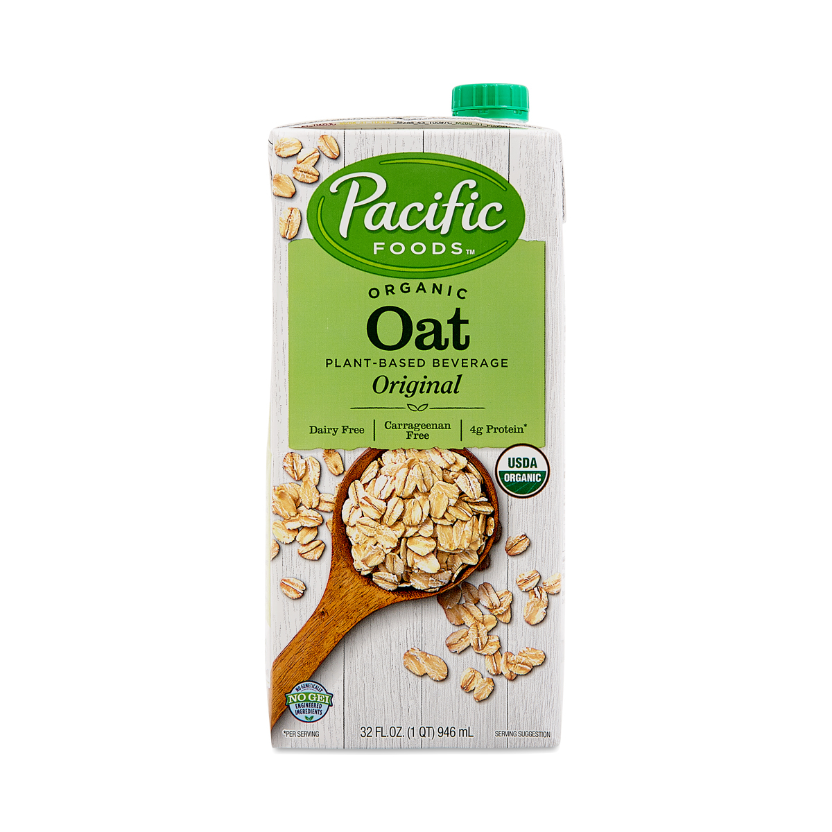 Pacific Foods Organic Oat Beverage, Original 32 fl oz carton