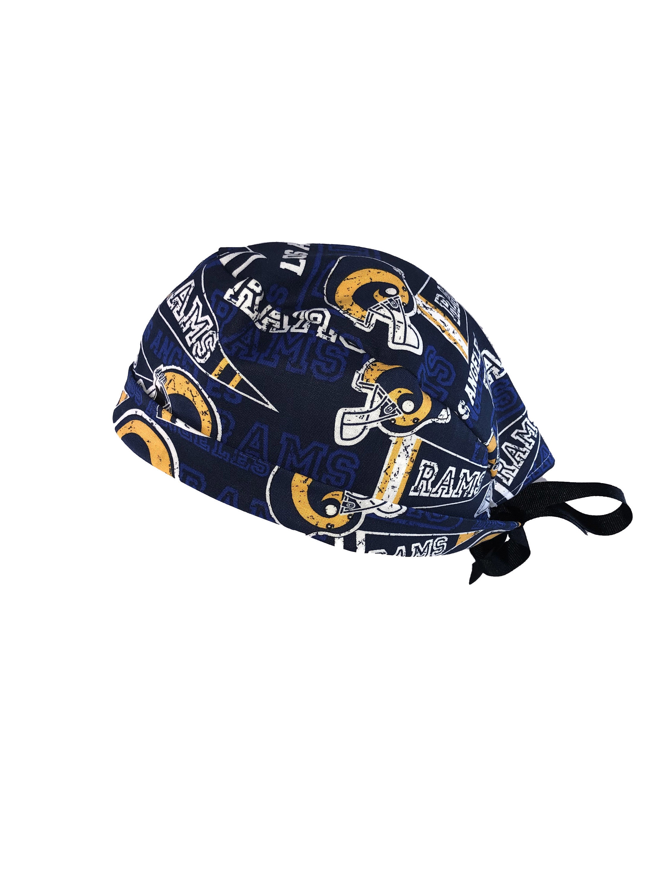 La Rams Retro Nfl Tie Back Scrub Cap, Nurse Hat With Or Without Ponytail Holder