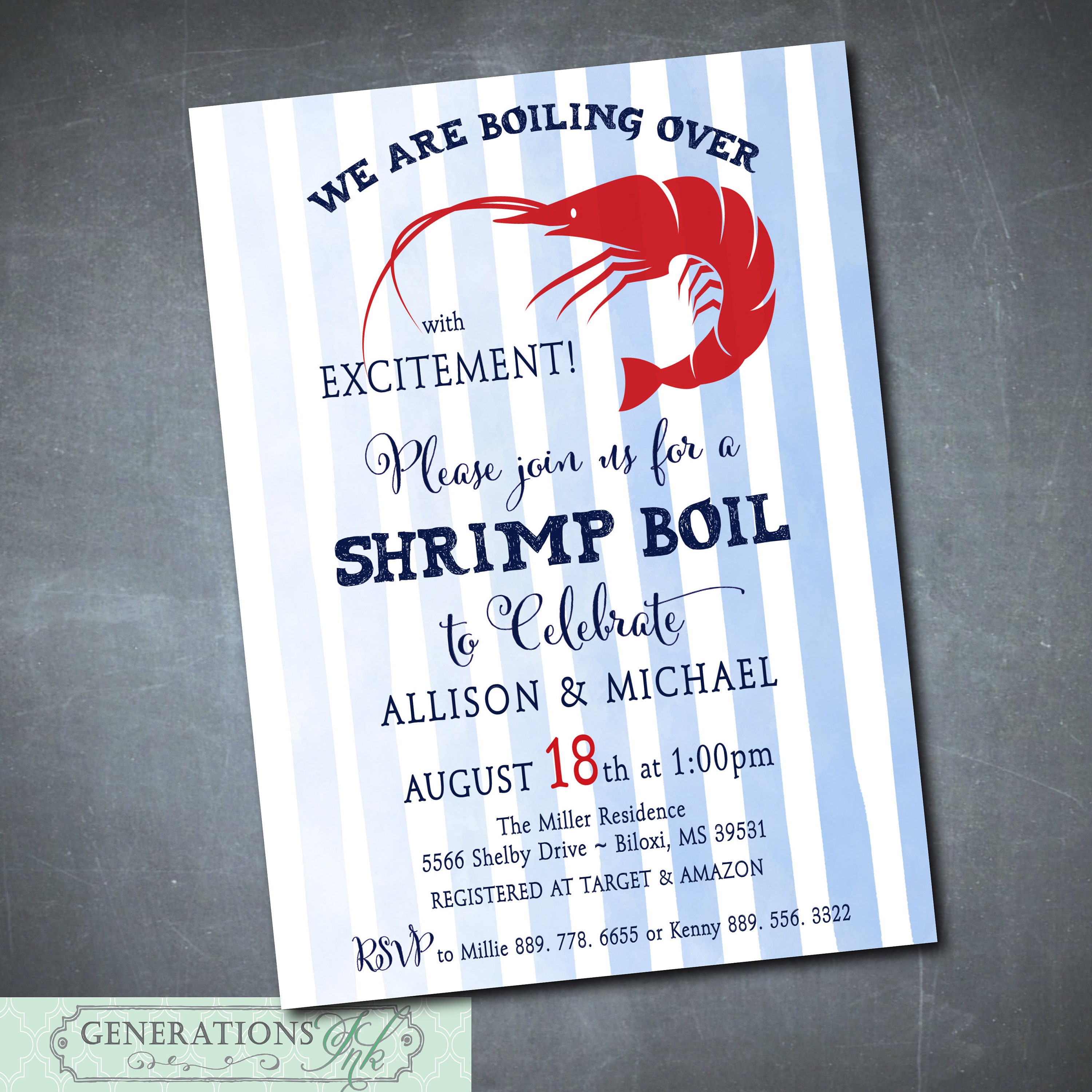 Shrimp Boil Wedding Shower/Engagement Party Printable/Digital File/Seafood Boil, Low Country Couples Shower/Wording Can Be Changed