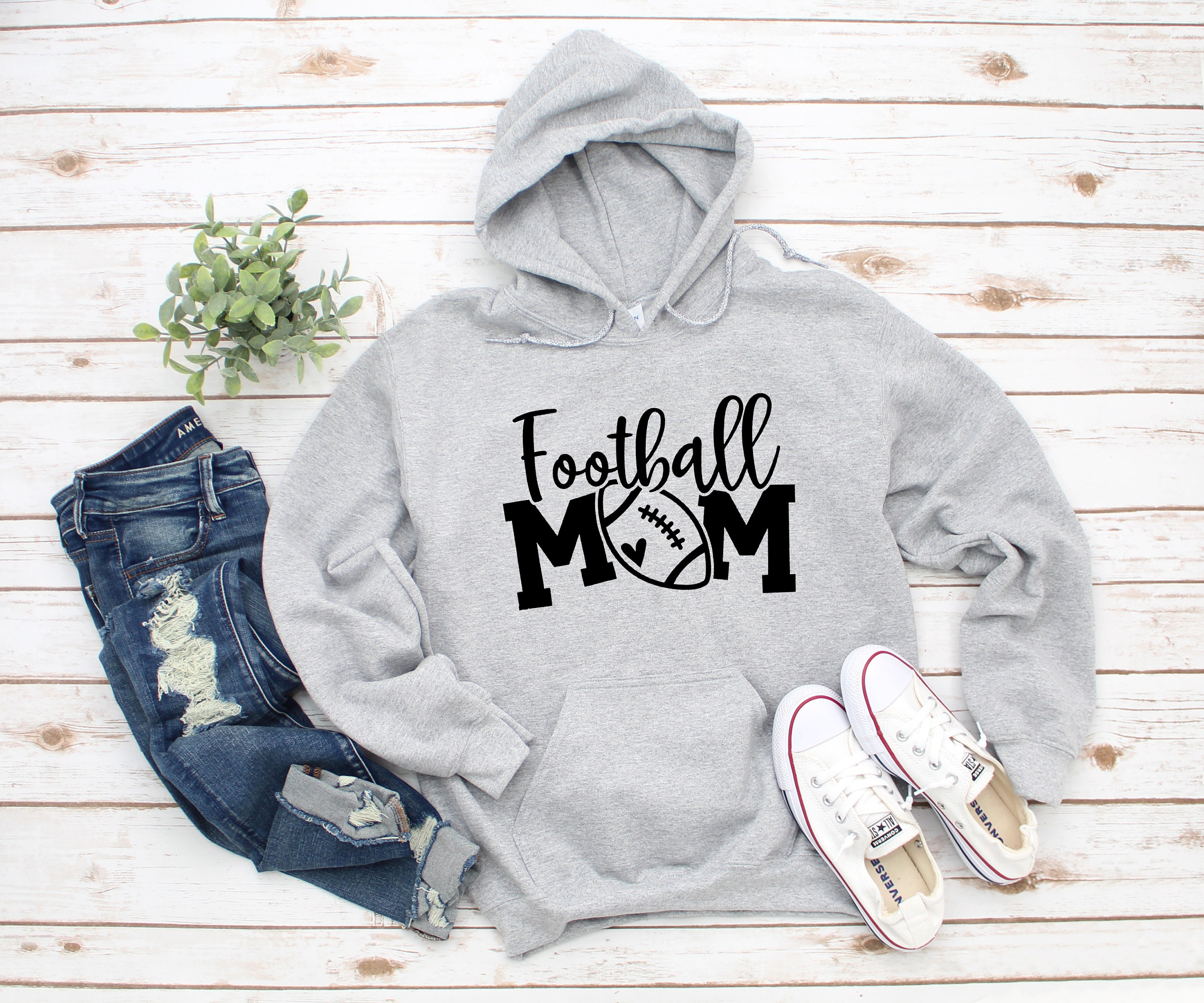 Football Mom Heavy Blend Hooded Sweatshirt Hoodie, Game Day Day, Mom, Game, 12 Colors