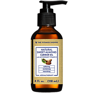 Natural Sweet Almond Carrier Oil with Antioxidant Vitamin E - Aromatherapy (4 Fluid Ounces)