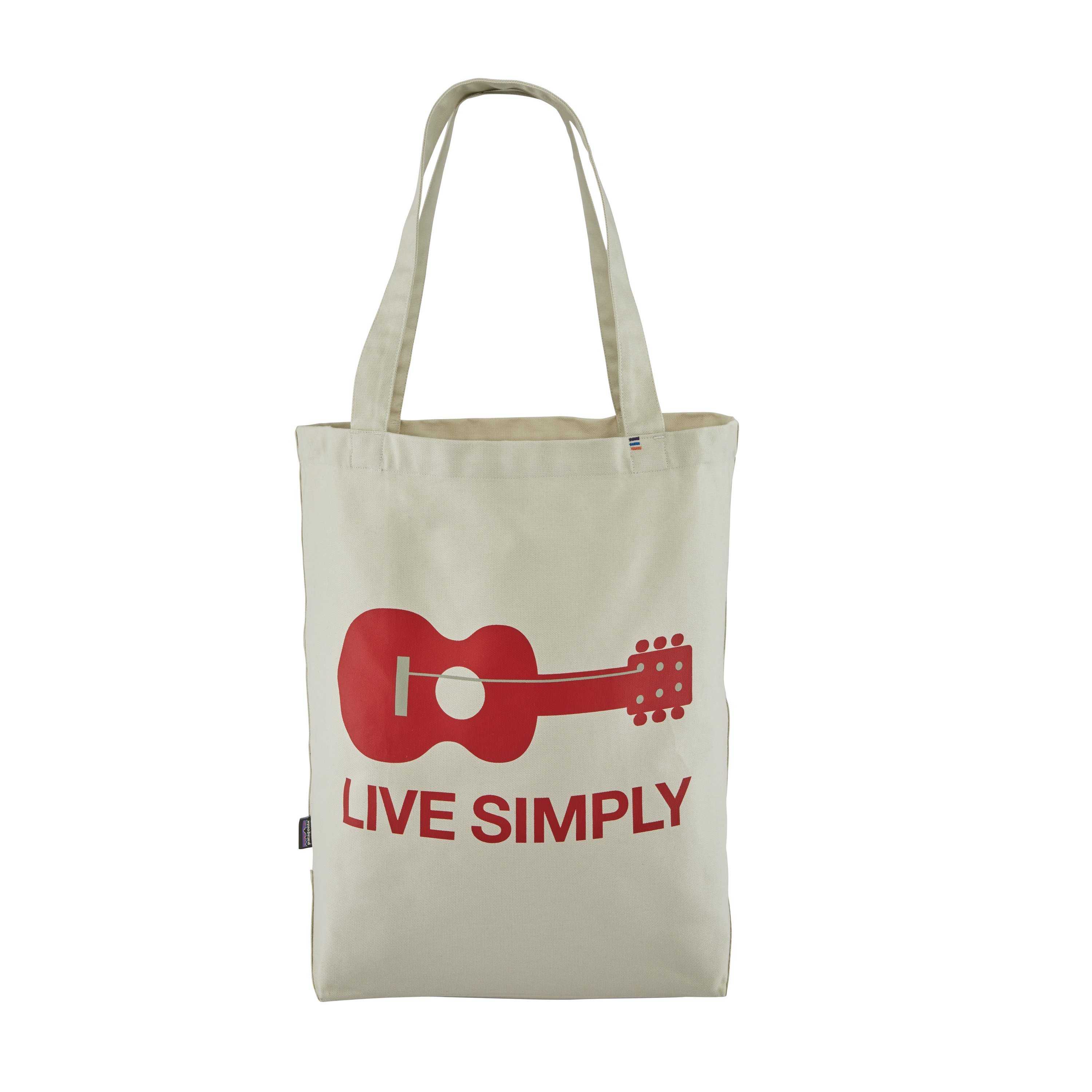 Patagonia Market Tote - Durable Bag from Organic Cotton, Live Simply Guitar: Bleached Stone