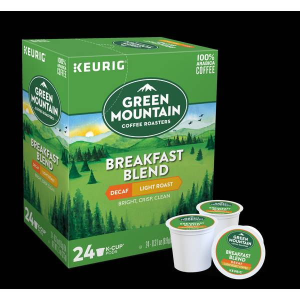 Green Mountain Coffee 24 Count Decaf Breakfast Blend Light Roast Coffee K-Cup Pods