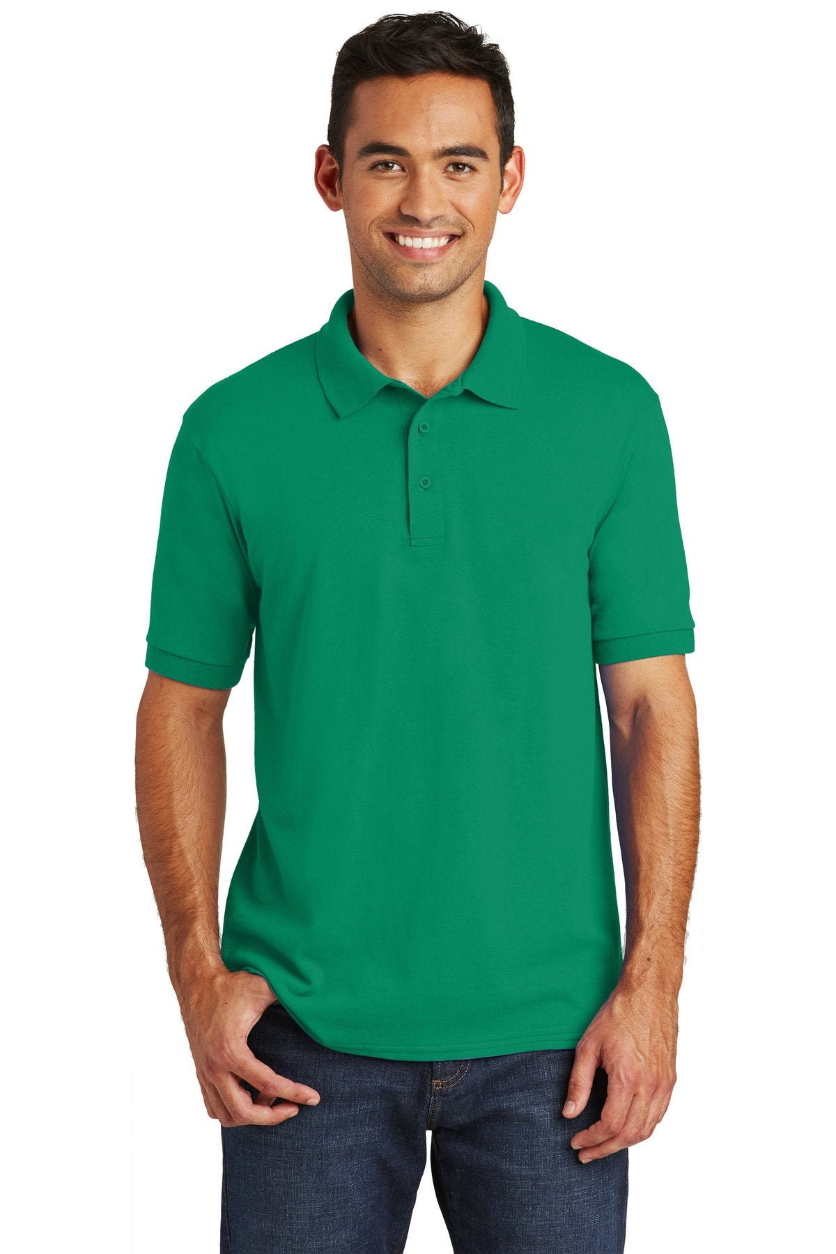 Custom Embroider Core Blend Jersey Knit Polo - Includes 4In X Embroidery No Setup Cost