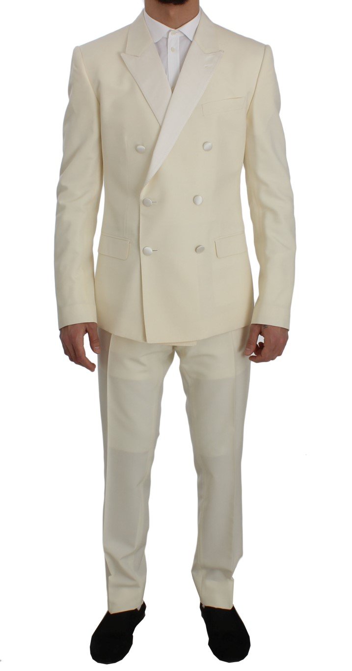 Dolce & Gabbana Men's Wool Silk Slim Fit 3 Piece Suit White SIG50083 - IT50 | L