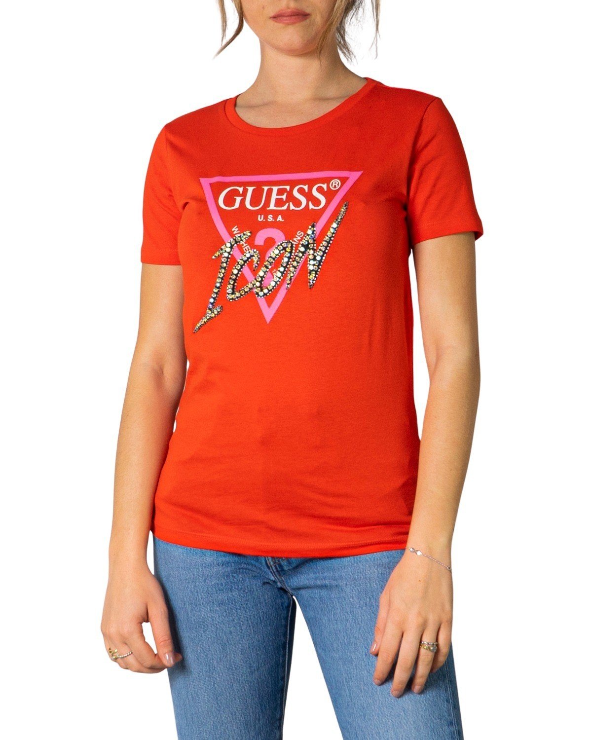 Guess Women's T-Shirt Various Colours 217643 - red XS