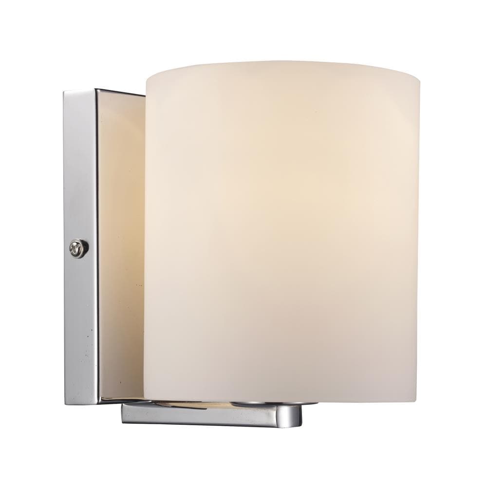 Lucid Lighting 4.5 in Indoor Armed 1-Light Wall Sconce, Clean and Crisp Lines, Blends with Modern and Contemporary Style, White Frost Glass Shade