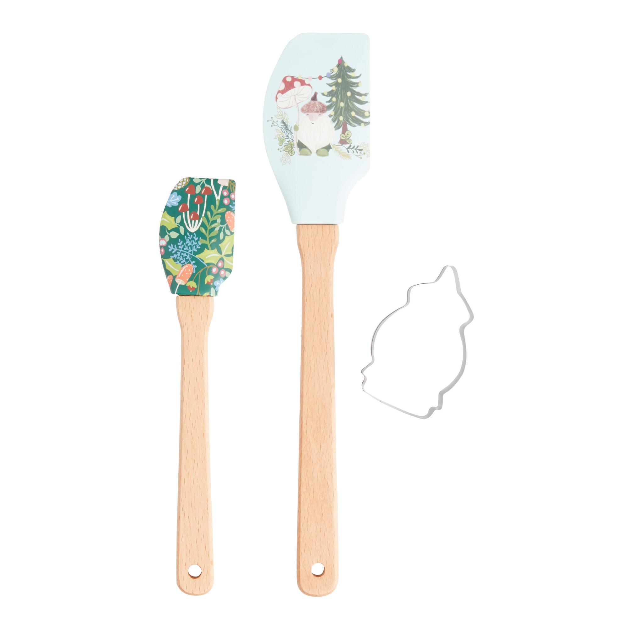 Woodland Magic Spatulas and Cookie Cutter 3 Piece Set: Multi - Silicone by World Market