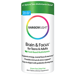 Brain & Focus Multivitamin for Teens & Adults - Food-Based Formula (90 Mini Tablets)
