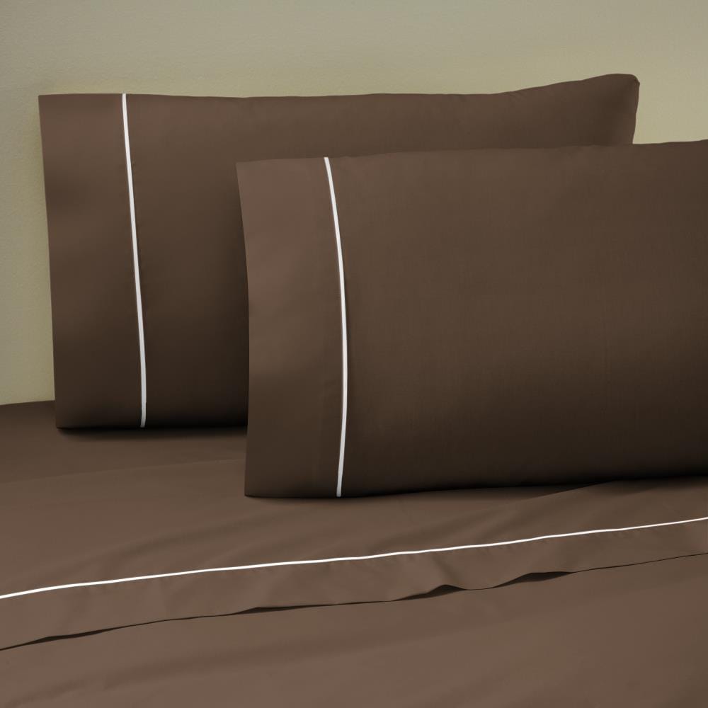 WestPoint Home Martex Pipeline Sheet Twin Extra-Long Cotton Blend Bed Sheet Polyester in Brown | 028828160829