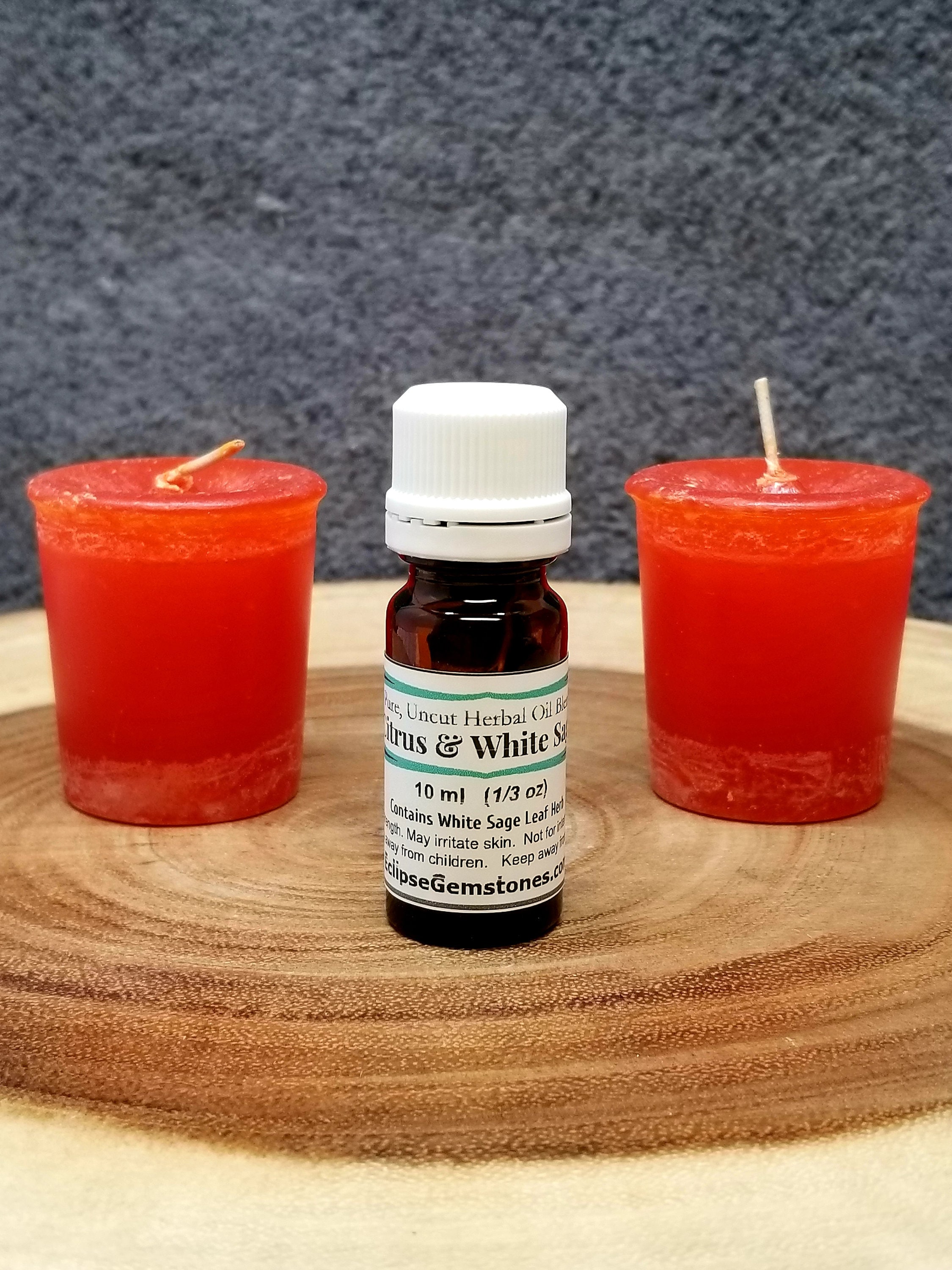 Citrus & White Sage Herbal Oil Blend - 10 Ml - 1/3 Oz Handcrafted With Herbs Eclipse Gemstones Brand