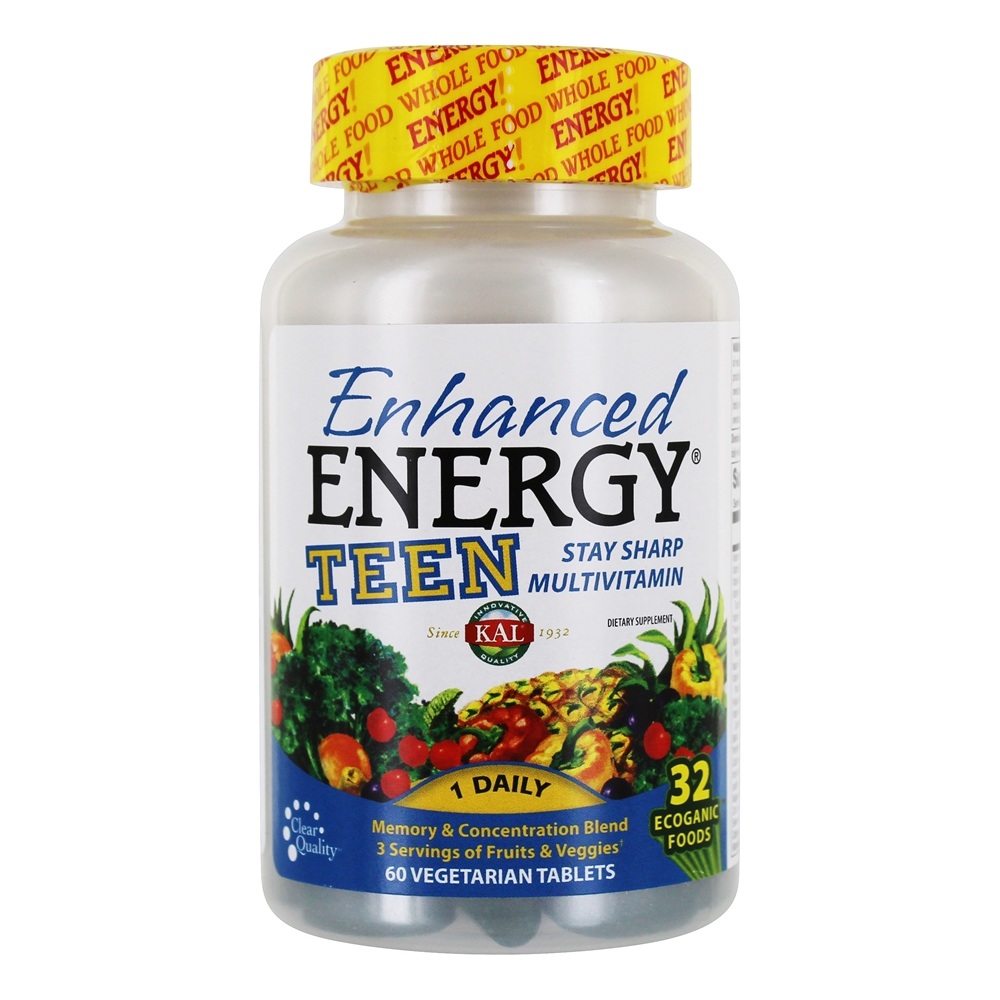 Kal - Enhanced Energy Teen Multivitamin - 60 Vegetarian Tablets