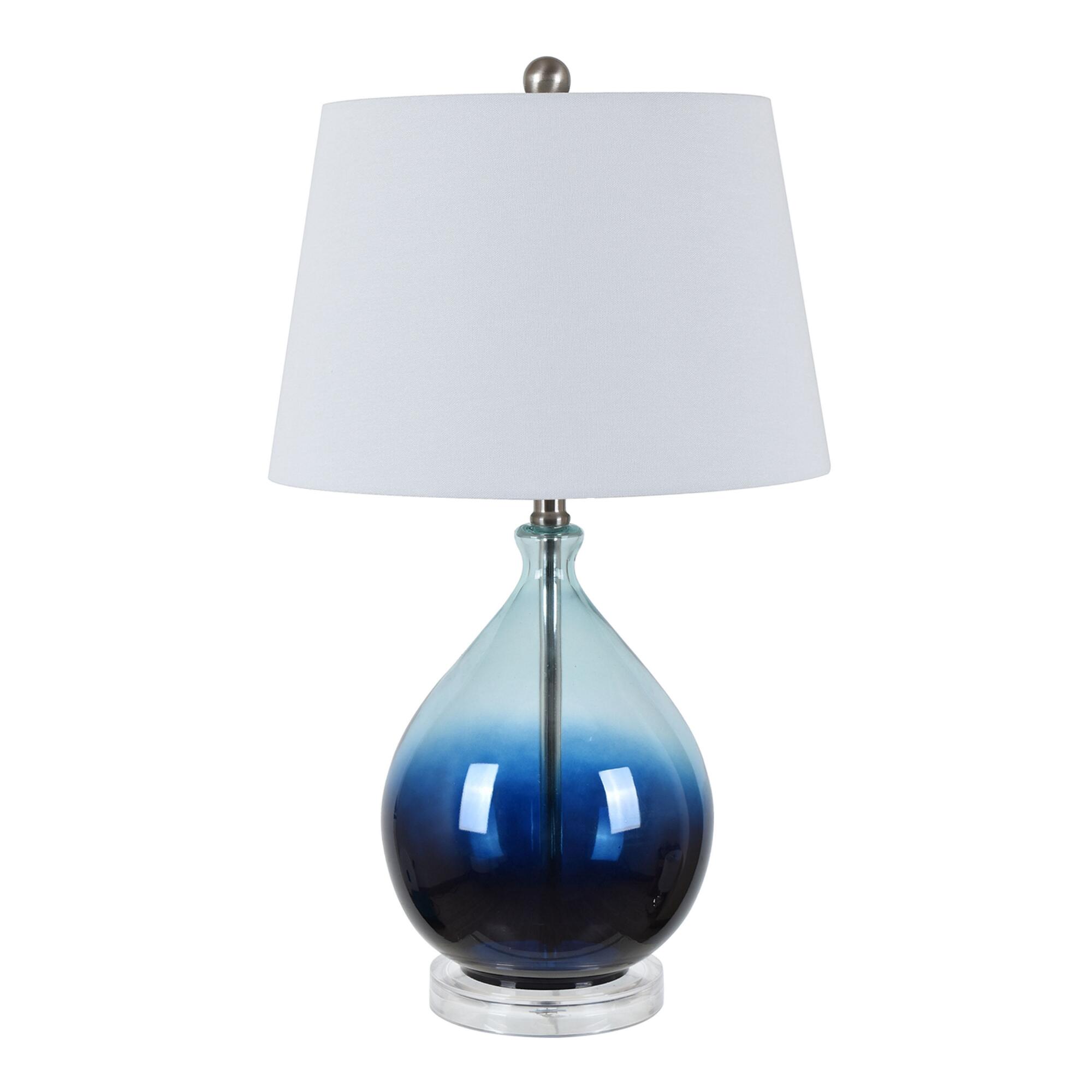 Blue Ombre Glass Teardrop Wilna Table Lamp by World Market