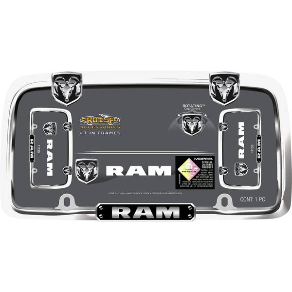 Cruiser RAM, Chrome/Black License Plate Frame