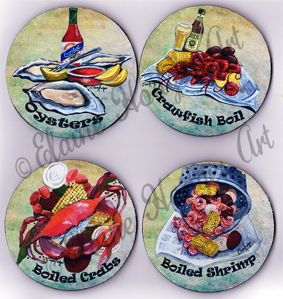 Louisiana Seafood Coasters, Cajun, Creole Cuisine, New Orleans Sea Food